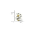 thumbnail image 3 of Sterling Silver & 14k Gold Plated Two Tone Flowers Bead Charm, 3 of 3