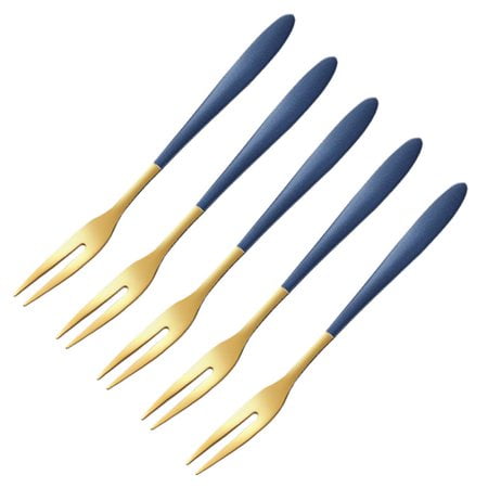 

SZYJ Fruit Forks Appetizer Dessert Forks Salad Forks Beautiful Colorful Stainless-Steel Forks
