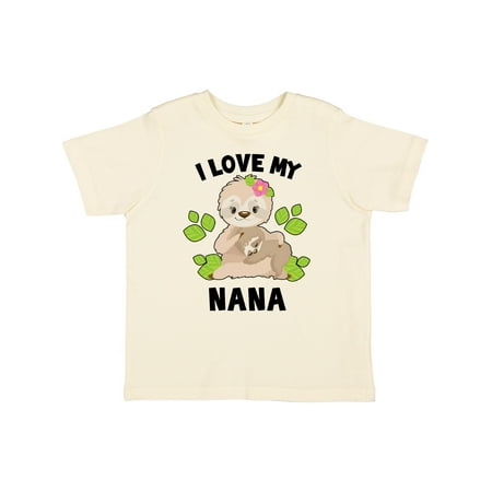 

Inktastic Cute Sloth I Love My Nana with Green Leaves Gift Toddler Boy or Toddler Girl T-Shirt