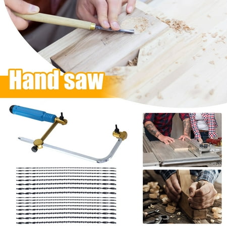 

GUSTVE Coping Saw Heavy Duty Metal Hand Saw Fast Cutting Non-slip Hacksaw with 16 Replacement Steel Saw Blade Woodworking Tool Kit for Wood Plastic Cutting