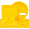 Plastic Solid Tableware Set, Yellow