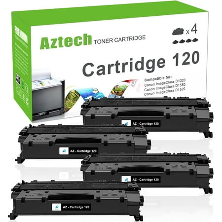 A AZTECH Compatible Toner Cartridge for Canon 120 CRG-120 Work with ImageClass D1120 D1150 D1550 D1320 D1350 D1170 D1180 D1370 D1520 D1100 Printer Ink (Black, 4-Pack)