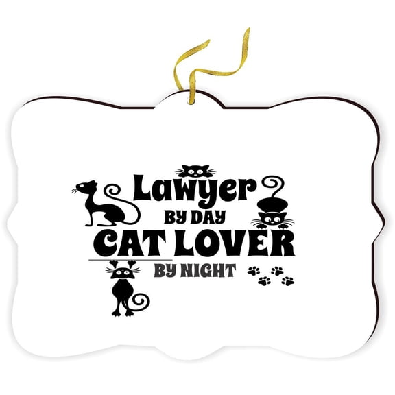 Artistic Donna - Lawyer by Day Cat Lover by Night - for Car Interior Rear View Mirror Hanger Car Accessories Interior Decoration Hanging Ornament Fancy Christmas Tree Ornament for Christmas