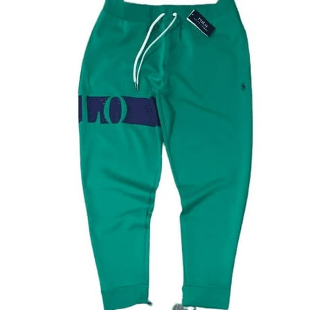 Polo Ralph Lauren Men's Big & Tall Green Double Knit Graphic Jogger Pants, 4XB