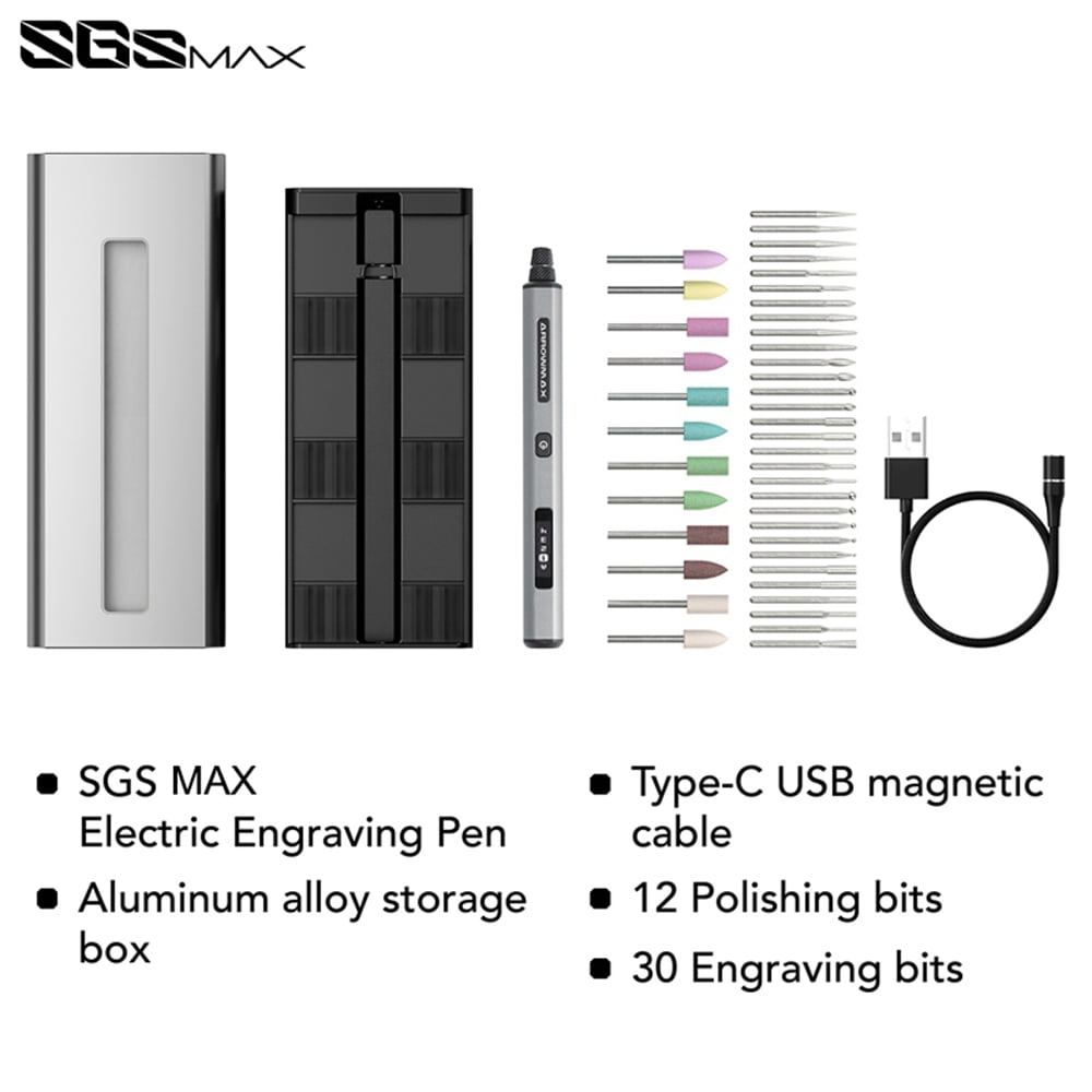 AM ARROWMAX Cordless Engraving Pen Mini Grinder Rotary Tool with 42 Bits for Crafts, Jewelry, Wood, Glass Carving, SGS Max