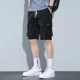 thumbnail image 4 of Pantalones cortos para hombre, talla grande, negros, de gran tamaño, sólidos, pantalones cortos cargo para hombre, nuevos en 2024, ropa de calle de moda, cómoda, elástica, Y2k, 4 of 5