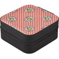 thumbnail image 3 of GZHJMY Leather Jewelry Box Polka Dots Daisy Portable Mini Jewelry Storage Bag for Travel, Small Ring Case Earrings Organizer Necklaces Box for Women Girls, 3 of 7