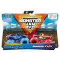 thumbnail image 1 of Monster Jam, Official Blue Thunder vs. Hurricane Force Die-Cast Monster Trucks, 1:64 Scale, 2 Pack, 1 of 1