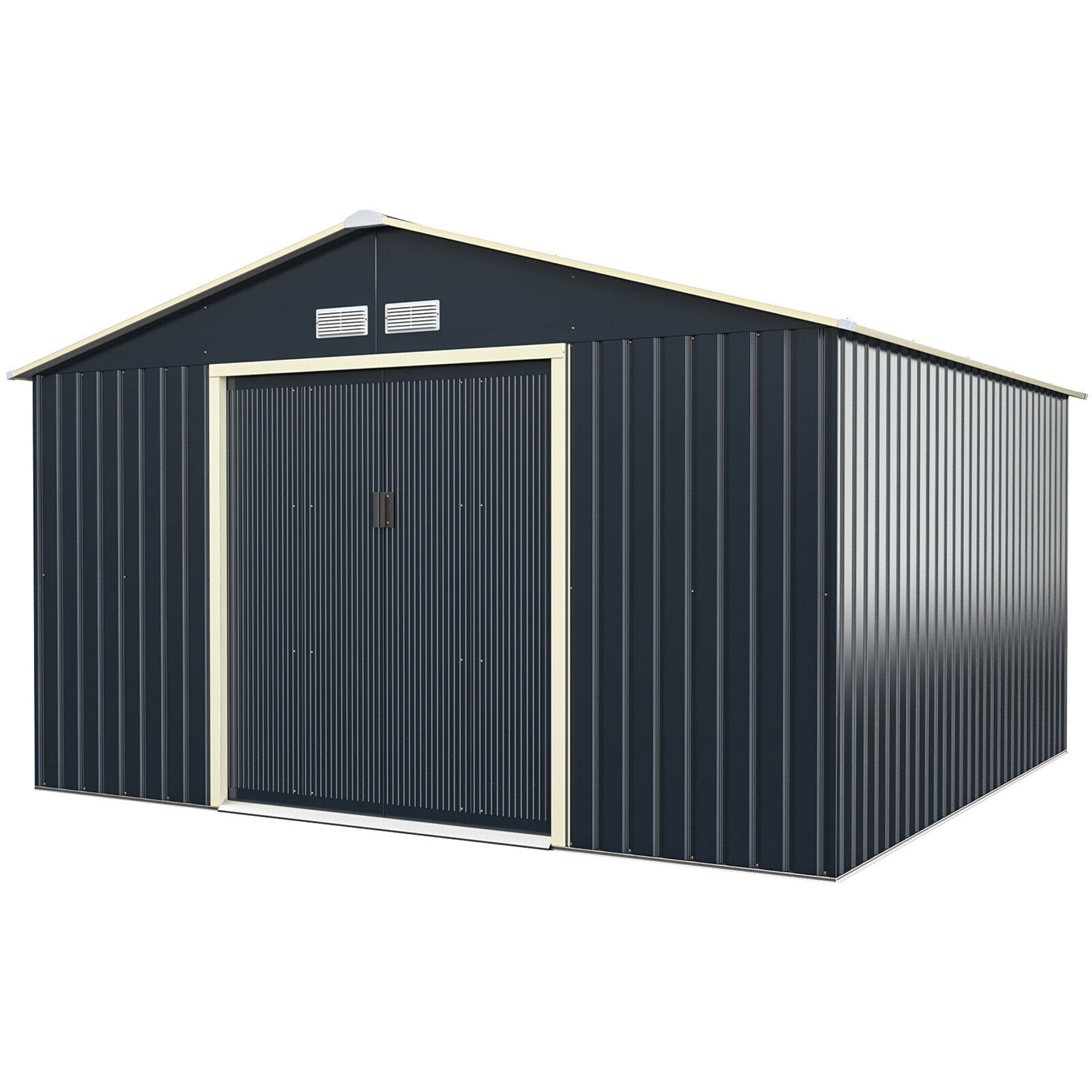 Gymax 11′ x 10′ Outdoor Tool Storage Large Utility Shed with Sliding Door