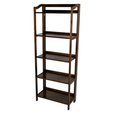 3 Shelf Folding Stackable Bookcase, 3 Shelf Folding Student Bookcase 20 75 Wide Espresso