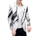 thumbnail image 5 of sunsanly Men Suit Coat Turn-down Collar Long Sleeves Single Button Printing Tie-dye Dress-up Slim Contrast Color Suit Jacket Men Clothes, 5 of 8