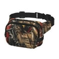 thumbnail image 2 of Honeii Bald Eagle Soldier Print Square Double Layer Waist Bag,Waist Belt Bag Fashion Fanny Women and Men,For Travel Running Hiking Walking, 2 of 9