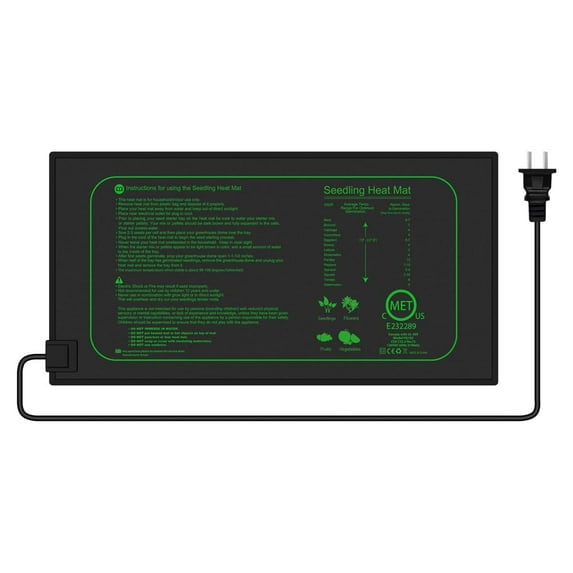Seedling Heat Mat, Hydroponic Heating Pad, Waterproof Warm Mat for Seed Starting, 10" x 20.75"