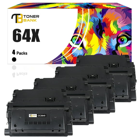 Toner Bank Compatible Toner Cartridge Replacement for HP CC364X LaserJet P4015n P4015x P4515n P4515x Laser Printer Ink (Black, 4-Pack)