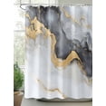 thumbnail image 2 of Marble Texture Shower Curtain, Abstract Black Gold Gradient Art Waterproof Shower Curtain Set with 12 Hooks Lightweight Washable Fabric Shower Curtains for Bathroom 72x84 Inches, 2 of 6