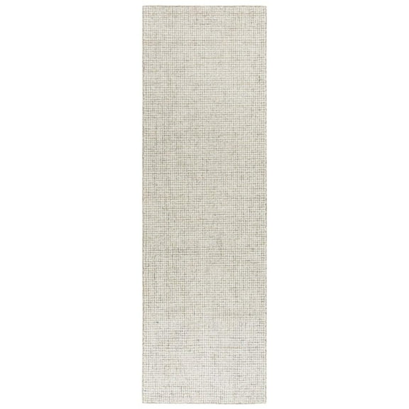 Alora Decor London 2'6" x 10' Solid Beige/Gray/Rust/Blue Hand-Tufted Area Rug