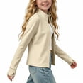 thumbnail image 6 of SERTGUTR Girls Zip Up Jacket, Stand Collar Long Sleeve Thumbhole Top, Cropped Stretch Yoga Running Coat, Everyday School Fitness Sports Jacket, 6 of 7