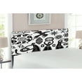 thumbnail image 2 of Prehistoric Headboard, Dancing Shaman Eagle Sun Snake Cave Drawing Tribal Folk Theme, Upholstered Decorative Metal Bed Headboard with Memory Foam, Full Size, Black White, by Ambesonne, 2 of 4