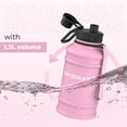thumbnail image 5 of HYDRATE Stainless Steel 74 Oz Water Bottle - Soft Pink - BPA-free Metal Gym Water Bottle - Convenient Nylon Carrying Strap and Leak-Proof Screw Cap - Various Color Options, 5 of 5