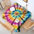 thumbnail image 2 of Rainbow Tie Dye Mandala Pattern Square Tablecloth,Waterproof Square Table Cover,Wipeable Spillproof Washable Table Cover for Home Kitchen Party Decor 42"X42"(107x107cm), 2 of 6