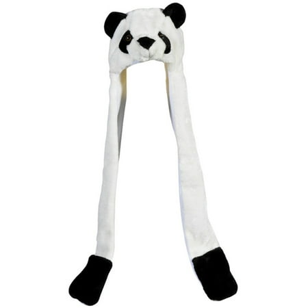 Plush Panda Hat Novelty Cap Animal Costume Beanie With Long Paws