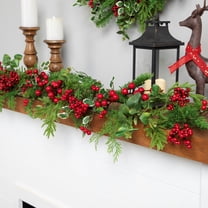Mixed Pine Cedar and Berries Artificial Christmas Garland - 5' - Unlit