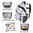 thumbnail image 5 of JIALIOU 14" Laptop Backpack Waterproof Airline Approved Stylish Casual Daypack for Travel Business College Work, Lifebuoy Whale Starfish, 5 of 8