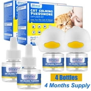 Oimmal Cat Calming Diffuser Kit (with 4 Refills),Plug-in Pheromone Calming Diffuser for Cats and Kitten,Ensures Your Cats Feel Safe and Relaxed At Home/in New Environment,120 Days Supply