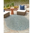 thumbnail image 2 of Jill Zarin Outdoor Collection Area Rug - Cape Town (7' 10" x 10' Oval Teal/Ivory), 2 of 8