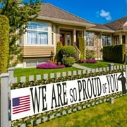 Camouflage We Are So Proud Of You Backdrop Banner,Veterans Day Memorial Day Independence Day Deployment Returning Back Military Army Retirement Party Decor