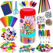 VIVE COMB Assorted Arts and Crafts Supplies for Kids- D.I.Y. Collage School Crafting Materials Supply Set, Craft Art Material Kit in Bulk for Kids Age 4 5 6 7 8 9 Years Old Boy Girls