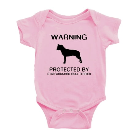 

Warning: Protected by A Staffordshire Bull Terrier Dog Funny Baby Rompers Infant Clothes (Pink 6-12 Months)