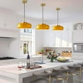 thumbnail image 4 of Arturesthome Ceiling Light Fixture Glass Lampshade Pendant Light with Brass Cover Amber Glass Hanging Lamp Vintage Yellow Glass Semi Flush Mount Ceiling Light for Princess Room Cloakroom, 4 of 13