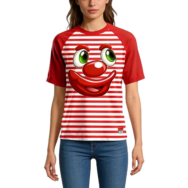 Camiseta Jean de Manga Corta para Mujeres Camiseta Impresa con Cuello en V, Diseño de Manga Raglan para Estilo Casual, Fiestas Y Eventos Temáticos