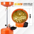 thumbnail image 3 of Luku Waste Oil Drain Tank, 8 Gallon Portable Oil Drain Container, Air Operated Drainage Fluid Fuel Transfer Drainage with Adjustable Funnel Height, Waste Oil Change Tank with 360° Wheels & Toolbox, 3 of 7