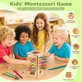 thumbnail image 3 of Juego de mesa Montessori de madera WhimsiPlay con 42 palitos de colores, 3 of 8