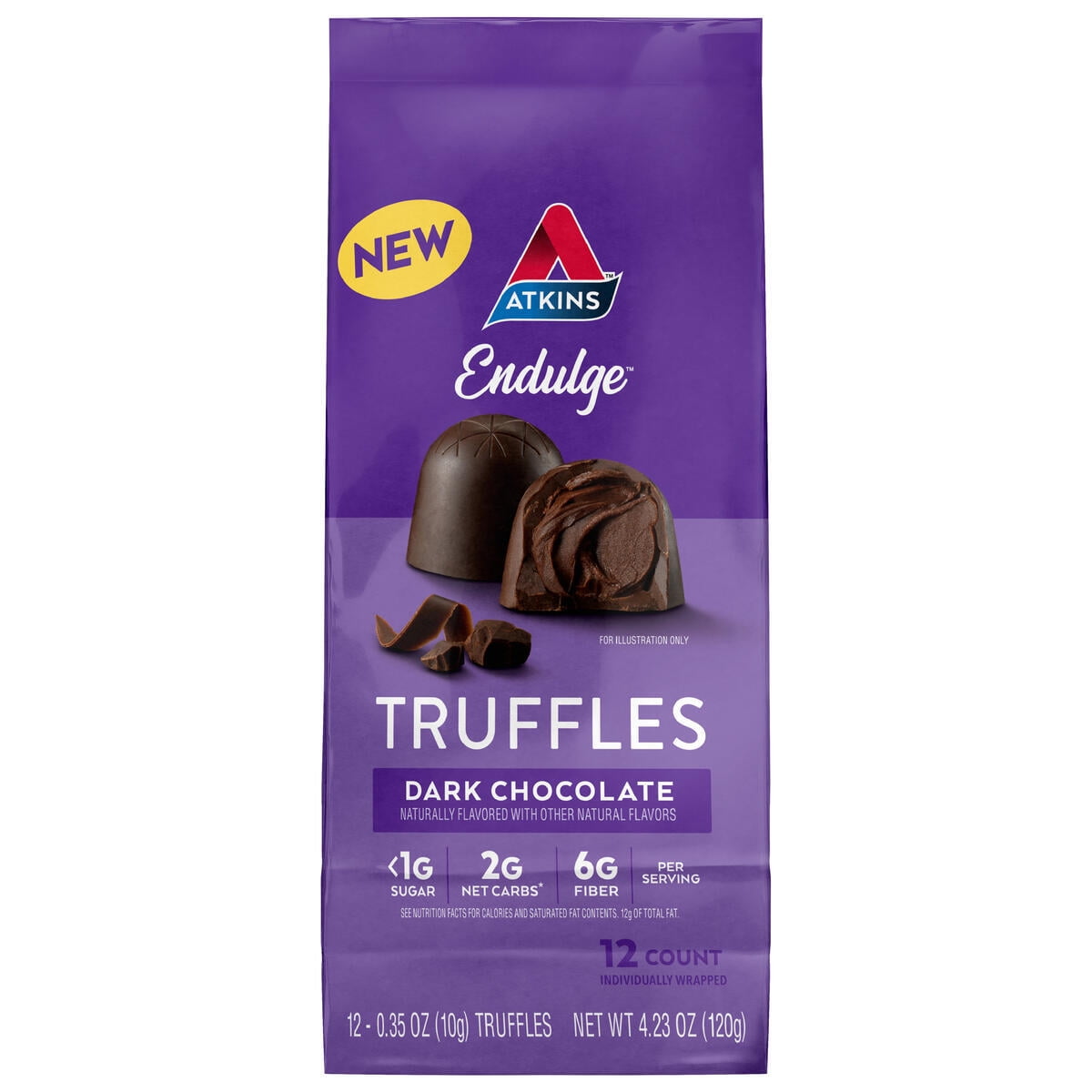 (3 pack) Atkins Endulge 4pk-1.06oz Dark Chocolate Truffles