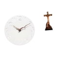 thumbnail image 1 of Reloj de pared decorativo silencioso para el hogar, la cocina, la oficina, , con escultura religiosa de Jesús, estatua de la Madre María., 1 of 8