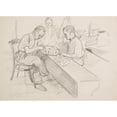thumbnail image 2 of Ivan Ivanec 18x14 Black Ornate Wood Framed Double Matted Museum Art Print Titled - Men Playing Chess in the Shelter (1944), 2 of 5