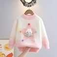thumbnail image 2 of CYRBOKO Toddler Girl's Sweaters, Crew Neck Long Sleeve Thermal Cotton Kids Clothig Pink Size 10-12 T, 2 of 3