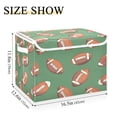 thumbnail image 5 of Yayeee Collapsible Cube Storage Bin with Lid Fabric Closet Decorative Basket with Handles, Green American Footballs, 5 of 7