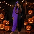 thumbnail image 2 of Halloween Onesie Adult Pumpkin Hooded Pajamas for Women Men, Flannel Long Sleeve Loose Fit Jumpsuit, Warm Casual Loungewear for Fall Winter Home Wear, 2 of 6