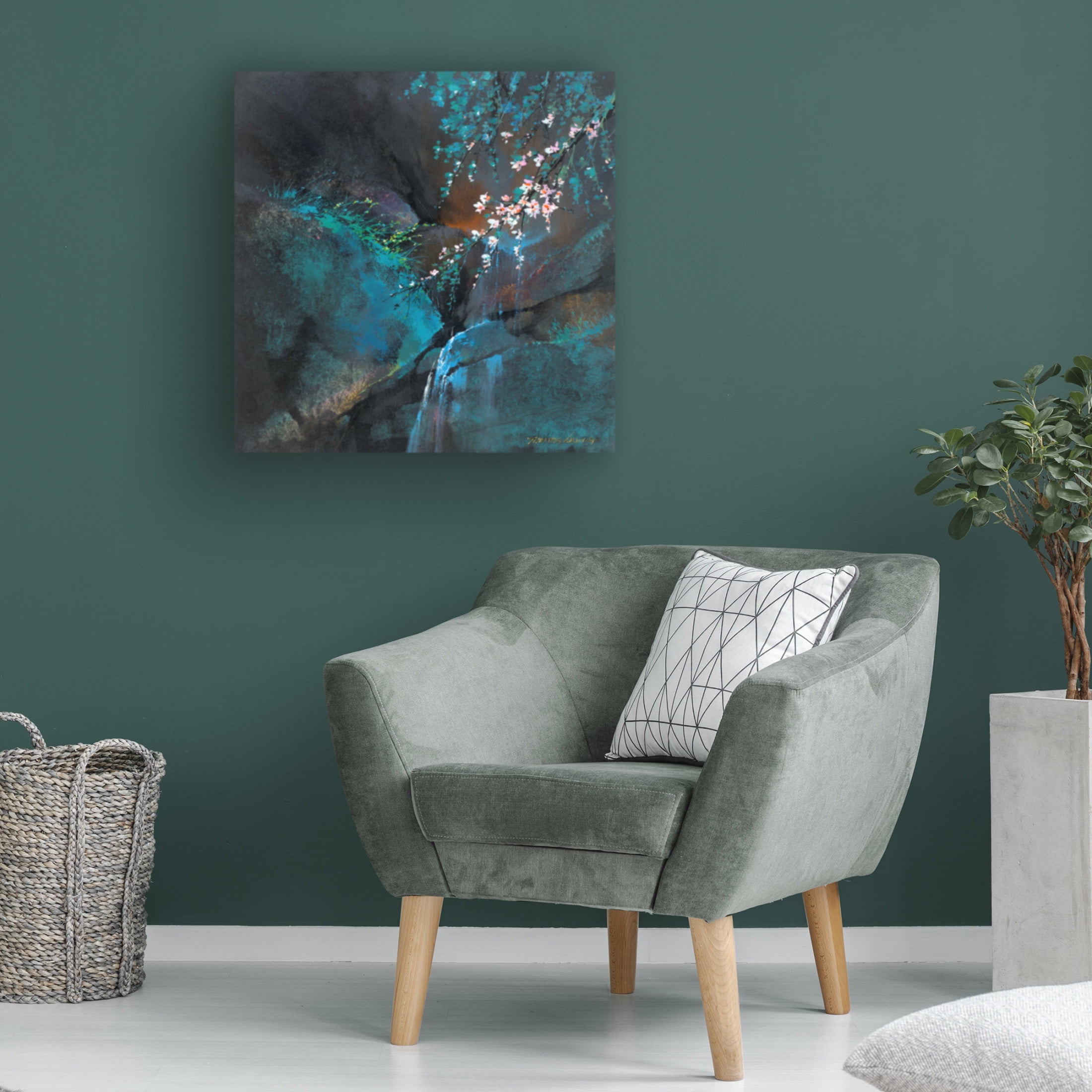 Canvas Wall Art - Thomas Leung 'Stream At Dusk' Wall Art for Living Room, Bedroom, or Office Décor by Trademark Fine Art - 18 x 18 Inches