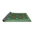 thumbnail image 2 of Ahgly Company Indoor Round Oriental Turquoise Blue Traditional Area Rugs, 6' Round, 2 of 4