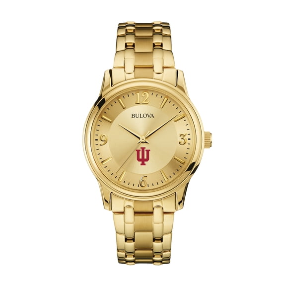 Men's Bulova Indiana Hoosiers Gold-Tone Watch
