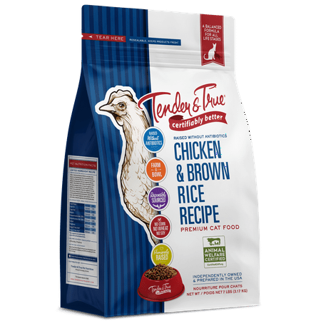 Tender & True Chicken & Brown Rice Recipe Dry Cat Food, 7 lb bag