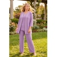 thumbnail image 4 of Catherines Women's Plus Size Petite Beaded 3-Piece Cardigan Pant Suit, 4 of 6