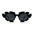 thumbnail image 1 of Womens Tropical Monstera Foliage Leaf Mod Cat Eye Sunglasses All Black, 1 of 4