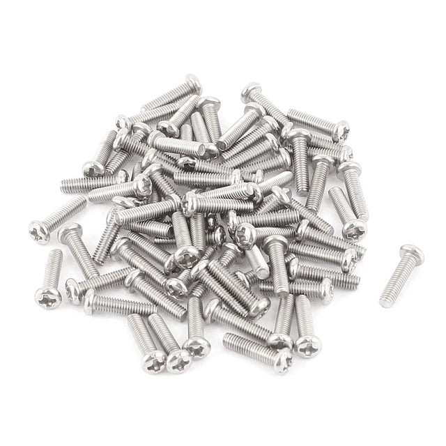 60pcs Tornillos de cabeza Phillips perno M3 x 12mm 304 Acero Inoxidable Cabeza Cruz Cabeza Troncocónica