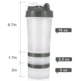 thumbnail image 7 of 16 OZ Protein Workout Shaker Bottle with Mixer Ball and 2 close-connected Storage Jars for Pills, Snacks, Coffee, Tea. 100% BPA-Free, Non Toxic and Leak Proof Sports Bottle, 7 of 7